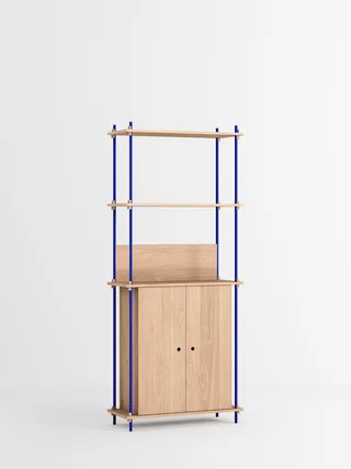Shelving System – s.200.1.H van MOEBE in Oak/Deep-Blue – productfoto 4 van 4
