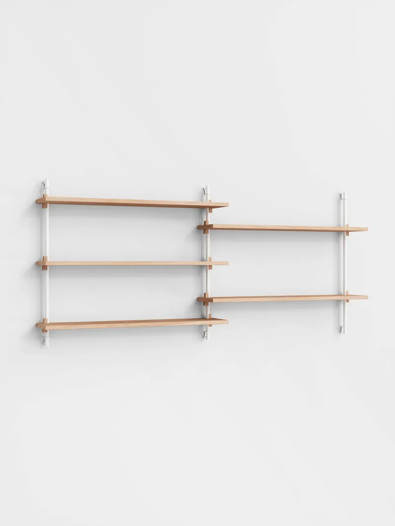 Wall Shelving – ws.65.2 de MOEBE en Oak/White – photo du produit 4 sur 4
