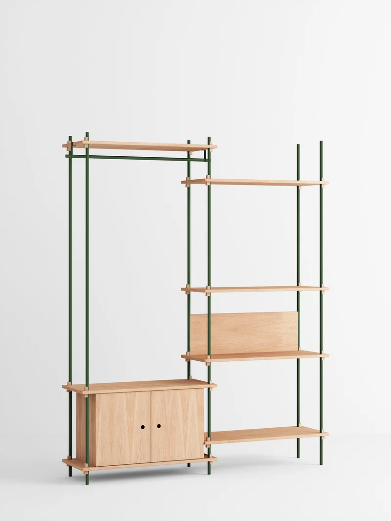 Shelving System – s.200.2.G van MOEBE in Oak/Pine-Green – productfoto 4 van 4