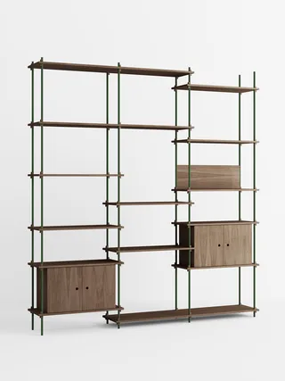 Shelving System – s.255.3.B de MOEBE en Smoked-Oak/Pine-Green – photo du produit 4 sur 4