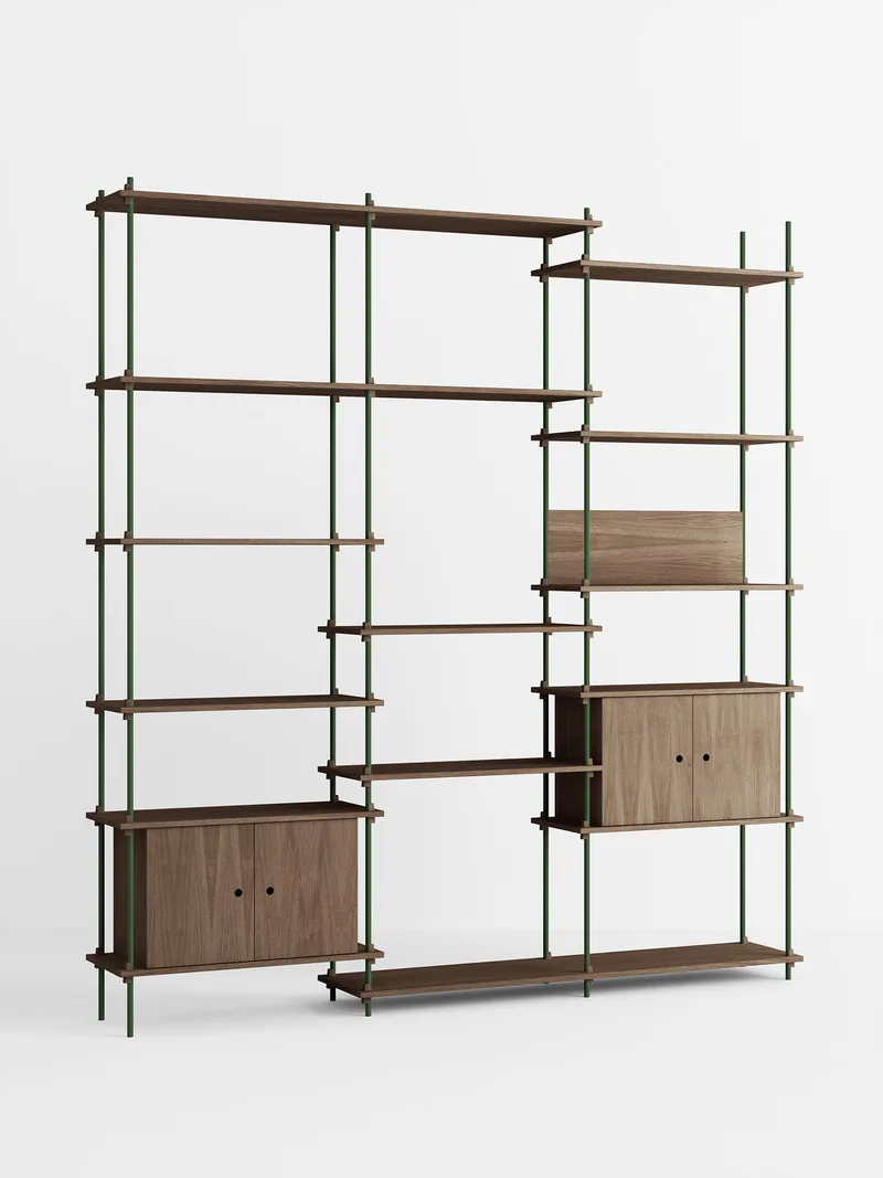 Shelving System – s.255.3.B de MOEBE en Smoked-Oak/Pine-Green – photo du produit 4 sur 4