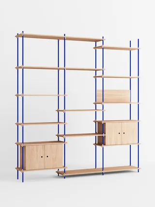 Shelving System – s.255.3.B by MOEBE in Oak/Deep-Blue – product photo 4 of 4