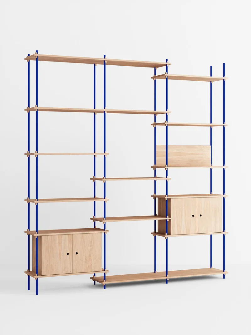Shelving System – s.255.3.B by MOEBE in Oak/Deep-Blue – product photo 4 of 4