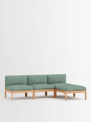 3 Seater Sofa with Chaise Longue van MOEBE in Autumn, Autumn 101, Oak – productfoto 5 van 32