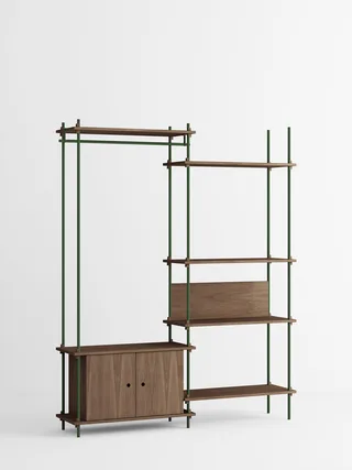 Shelving System – s.200.2.G van MOEBE in Smoked-Oak/Pine-Green – productfoto 4 van 4