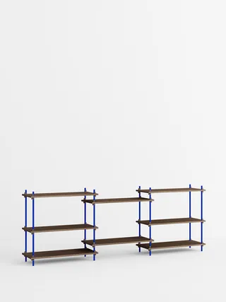 Shelving System – s.85.3.A van MOEBE in Smoked-Oak/Deep-Blue – productfoto 4 van 4