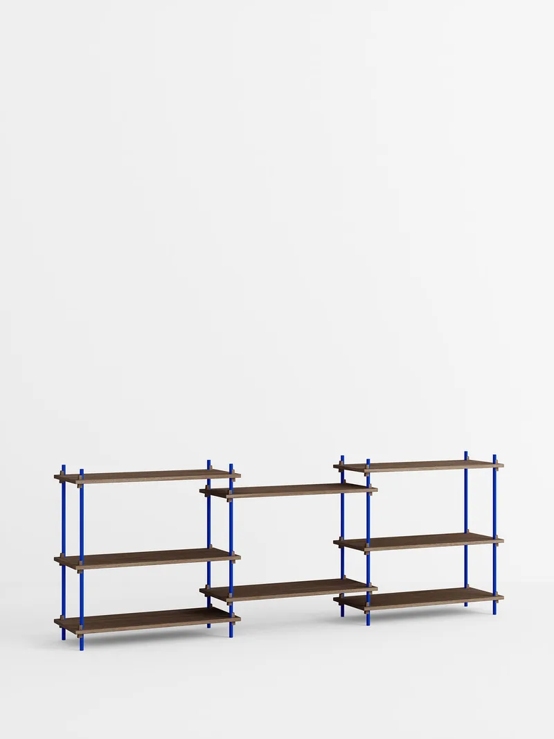 Shelving System – s.85.3.A van MOEBE in Smoked-Oak/Deep-Blue – productfoto 4 van 4