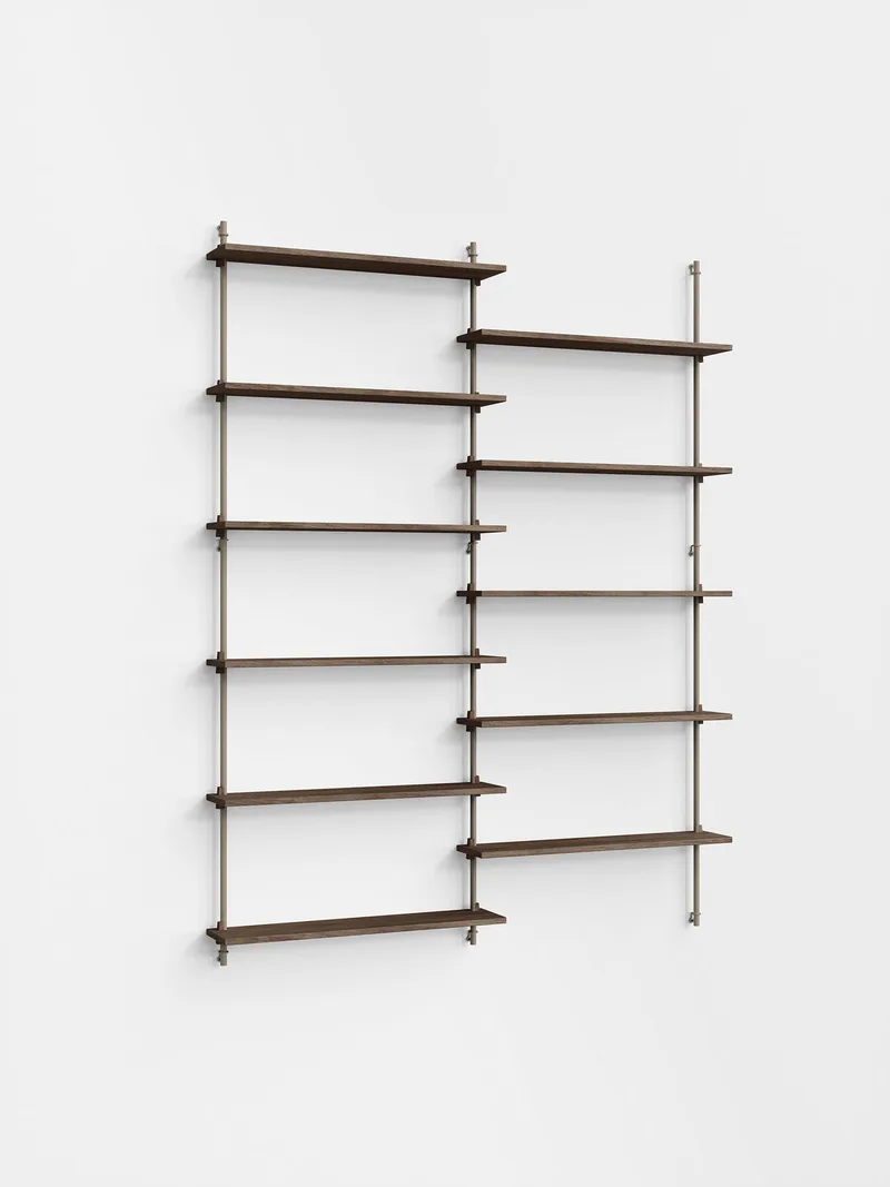 Wall Shelving – ws.200.2 van MOEBE in Smoked-Oak/Warm-Grey – productfoto 4 van 4