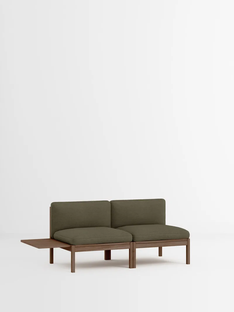 2 Seater Sofa with 1 Side Table von MOEBE in Re-Wool 2, Re-Wool 2 – 977, Smoked Oak – Produktfoto 35 von 35