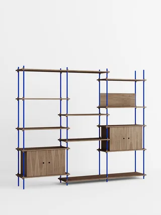 Shelving System – s.200.3.B de MOEBE en Smoked-Oak/Deep-Blue – photo du produit 4 sur 4