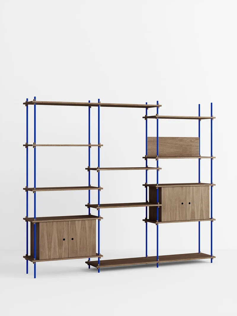 Shelving System – s.200.3.B de MOEBE en Smoked-Oak/Deep-Blue – photo du produit 4 sur 4