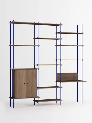 Shelving System – s.255.3.E von MOEBE in Smoked-Oak/Deep-Blue – Produktfoto 4 von 4