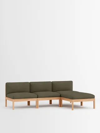 3 Seater Sofa with Chaise Longue van MOEBE in Autumn, Autumn 101, Oak – productfoto 4 van 32