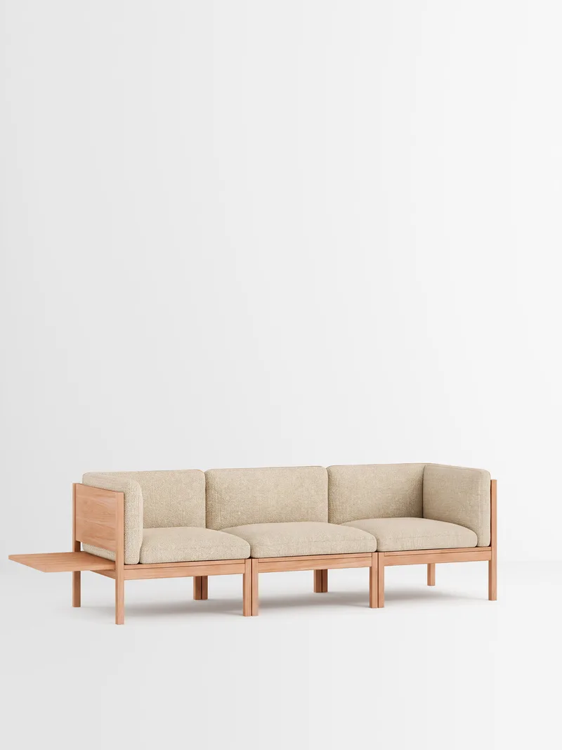 3 Seater Sofa with Sides + 1 Side Table de MOEBE en Moss, Moss 0019, Oak – photo du produit 35 sur 35