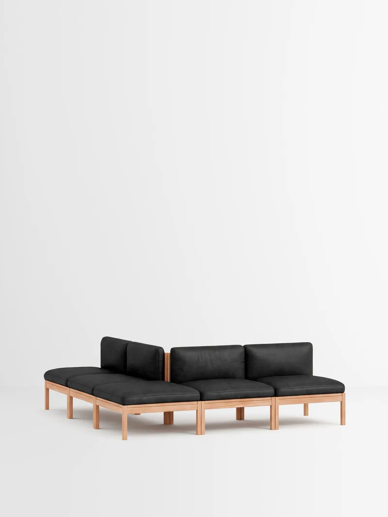 Mixed Combination C de MOEBE en Leather, Black Leather, Oak – photo du produit 35 sur 35