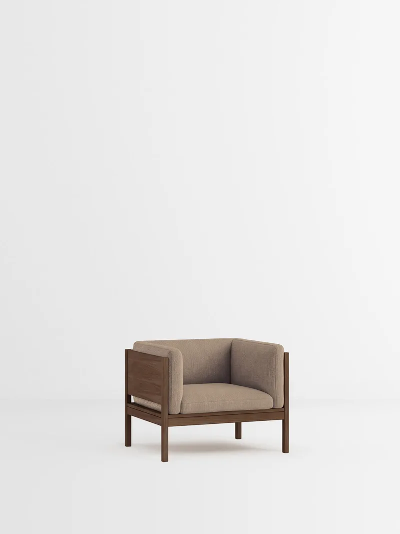 Lounge Chair de MOEBE en Moss, Moss 0013, Smoked Oak – photo du produit