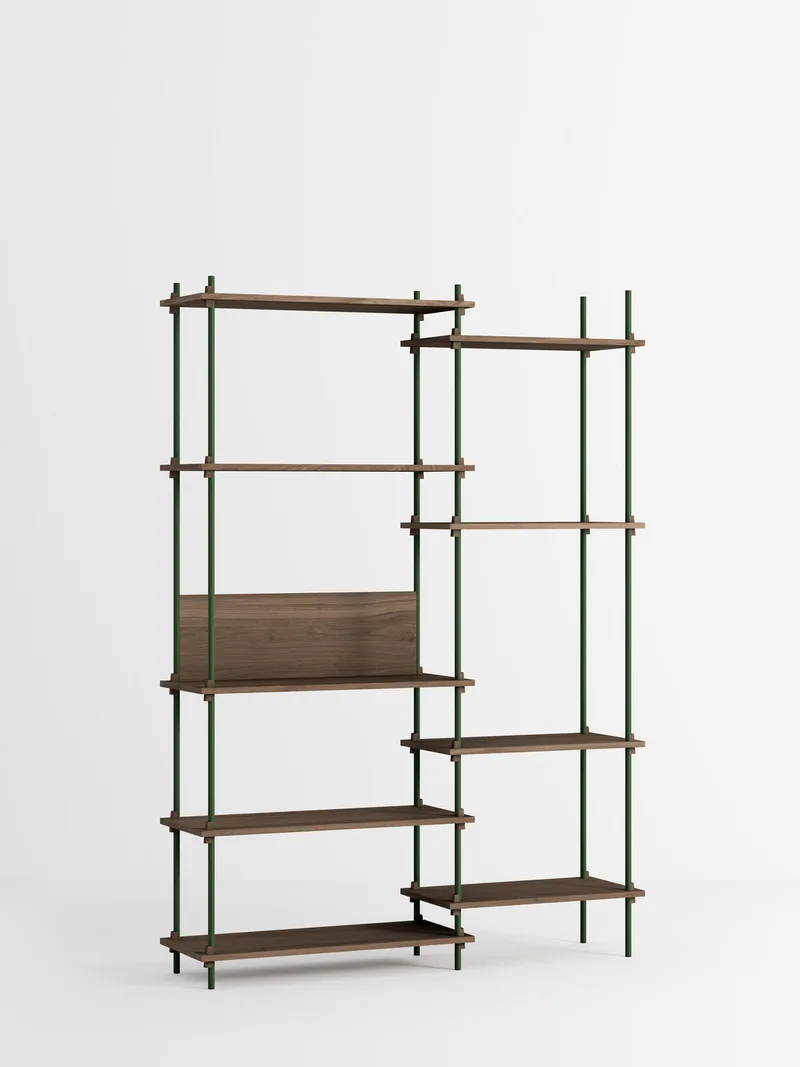 Shelving System – s.200.2.J von MOEBE in Smoked-Oak/Pine-Green – Produktfoto 4 von 4