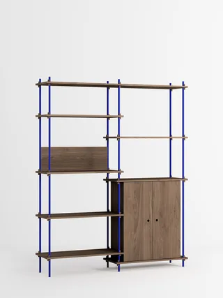 Shelving System – s.200.2.I van MOEBE in Smoked-Oak/Deep-Blue – productfoto 4 van 4