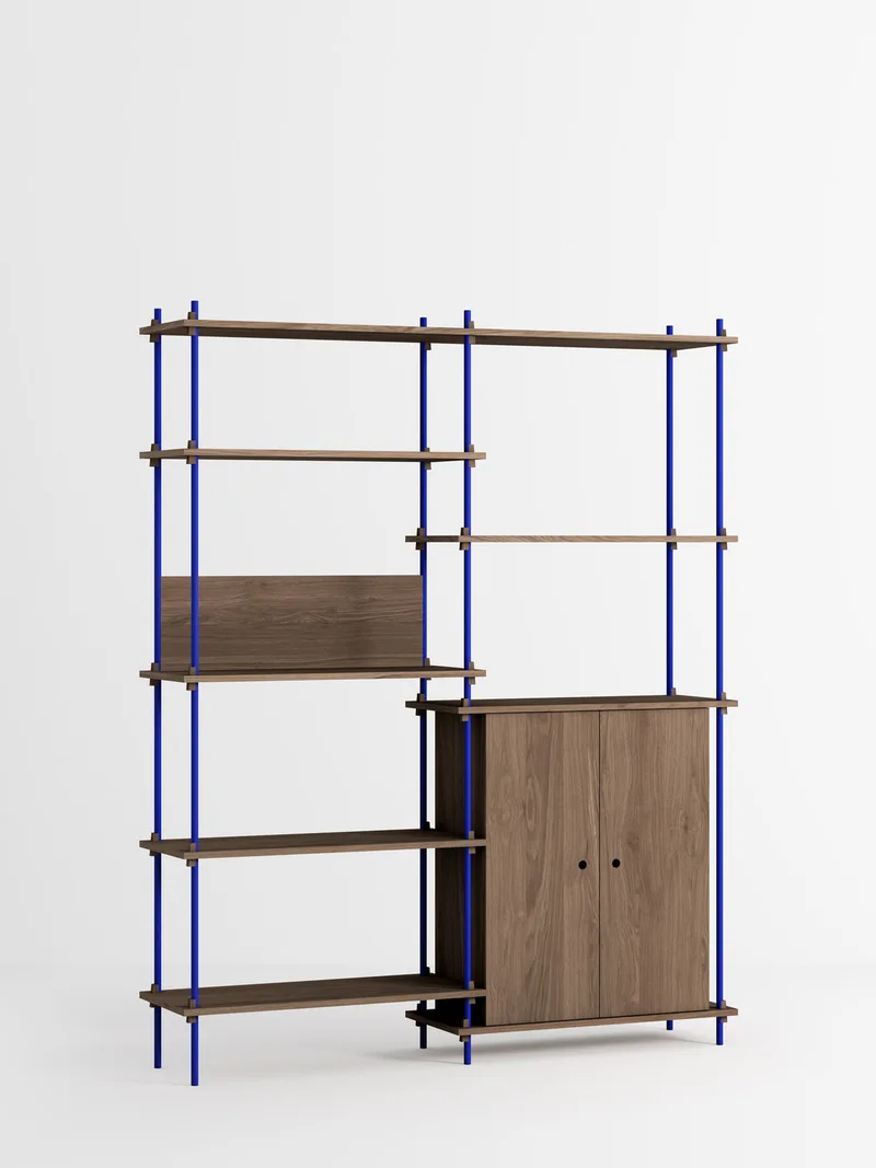 Shelving System – s.200.2.I van MOEBE in Smoked-Oak/Deep-Blue – productfoto 4 van 4