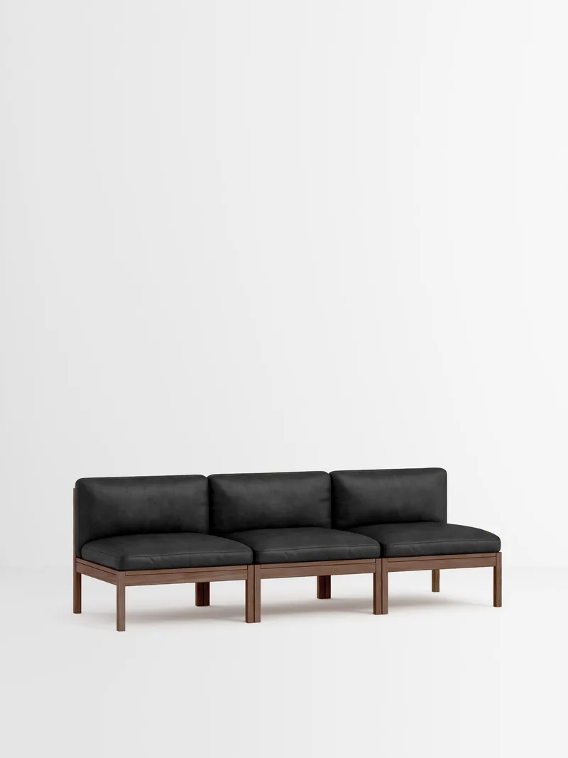 3 Seater Sofa by MOEBE in Leather, Black Leather, Smoked Oak – product photo 35 of 35