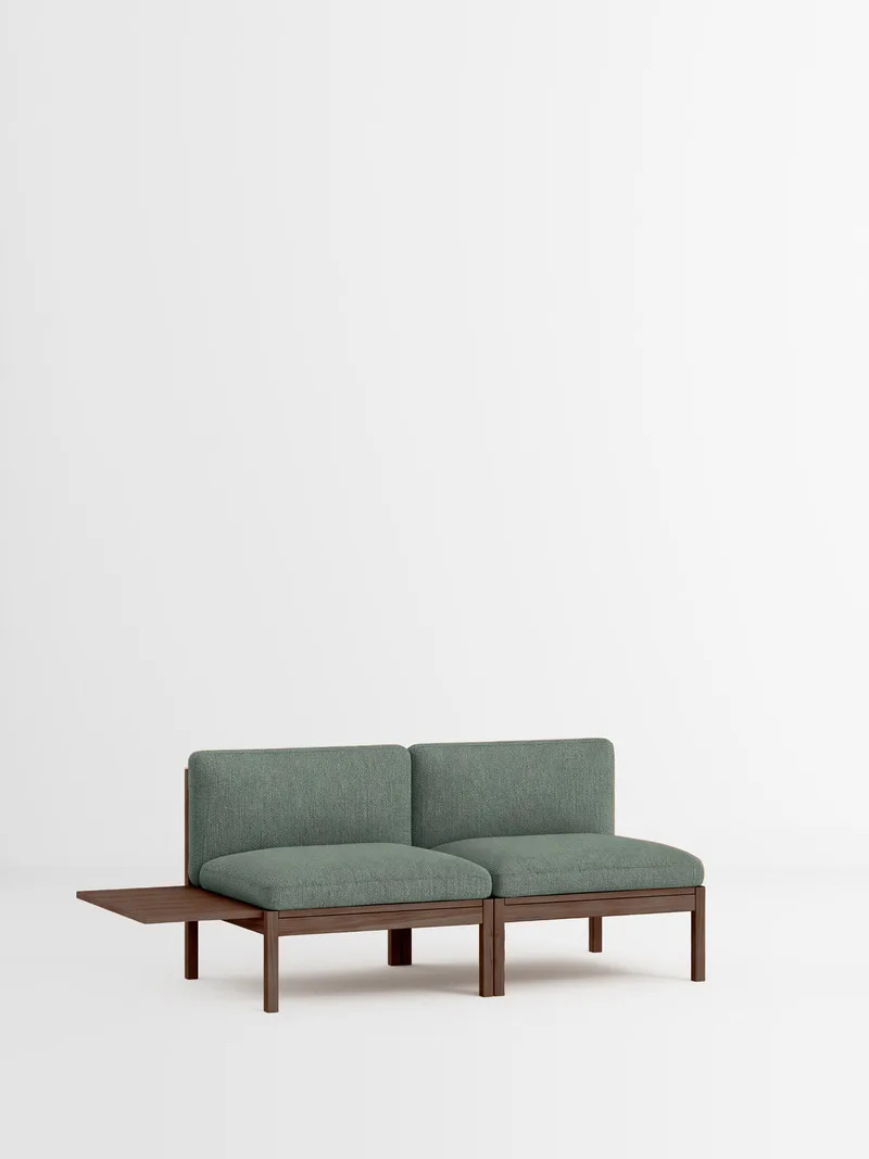 2 Seater Sofa with 1 Side Table de MOEBE en Moss, Moss 0003, Smoked Oak – photo du produit 35 sur 35