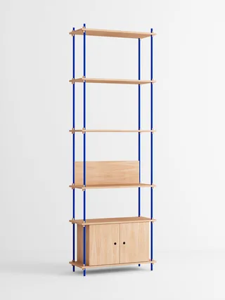 Shelving System – s.255.1.B de MOEBE en Oak/Deep-Blue – photo du produit 4 sur 4