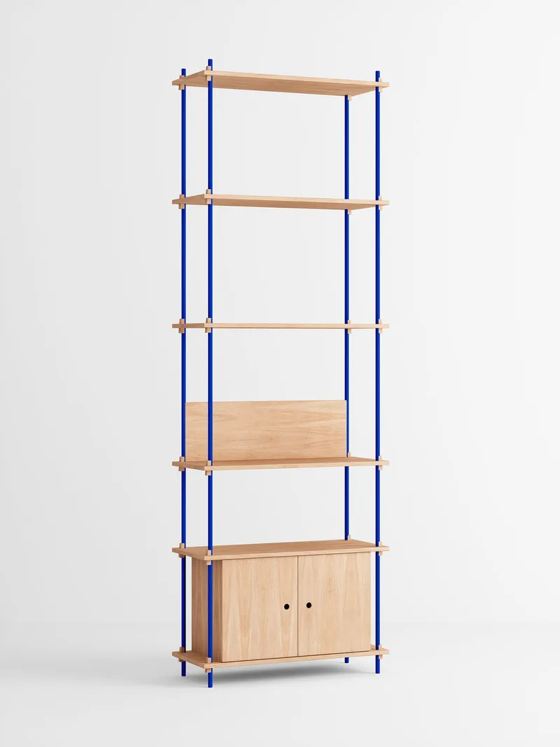 Shelving System – s.255.1.B de MOEBE en Oak/Deep-Blue – photo du produit 4 sur 4