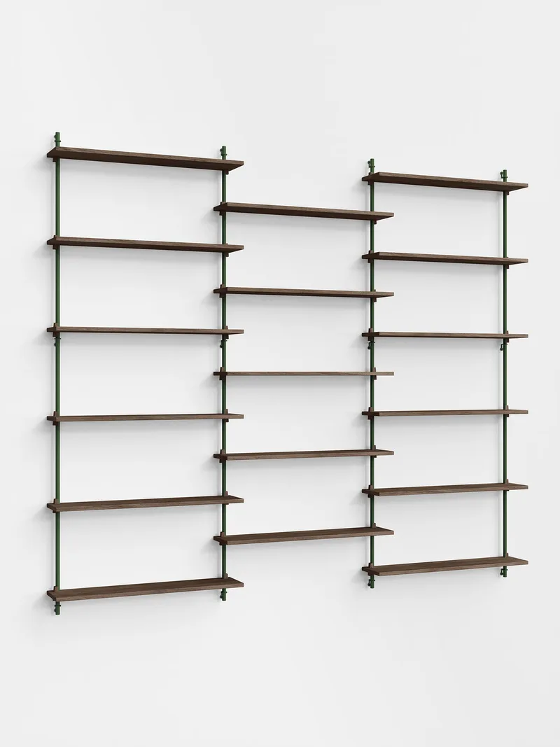 Wall Shelving – ws.200.3 van MOEBE in Smoked-Oak/Pine-Green – productfoto 4 van 4