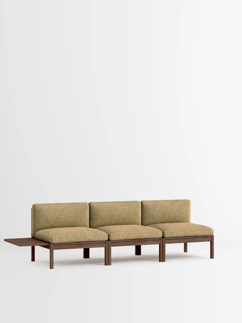 3 Seater Sofa with 1 Side Table by MOEBE in Moss, Moss 0021, Smoked Oak – product photo 35 of 35