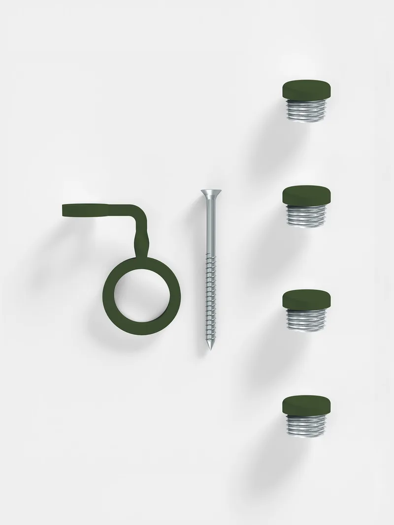 Part – End Caps and Safety Clip Set von MOEBE in Pine-Green – Produktfoto 2 von 2