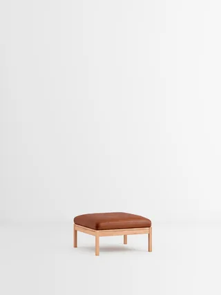 Ottoman van MOEBE in Leather, Cognac Leather, Oak – productfoto 35 van 35
