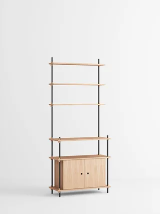 Shelving System – s.200.1.C van MOEBE in Oak/Black – productfoto 4 van 4