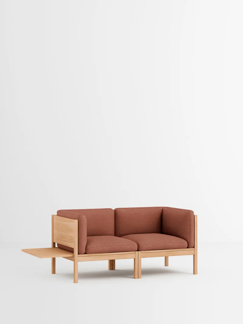 2 Seater Sofa with Sides + 1 Side Table by MOEBE in Autumn, Autumn 101, Oak – product photo 5 of 34