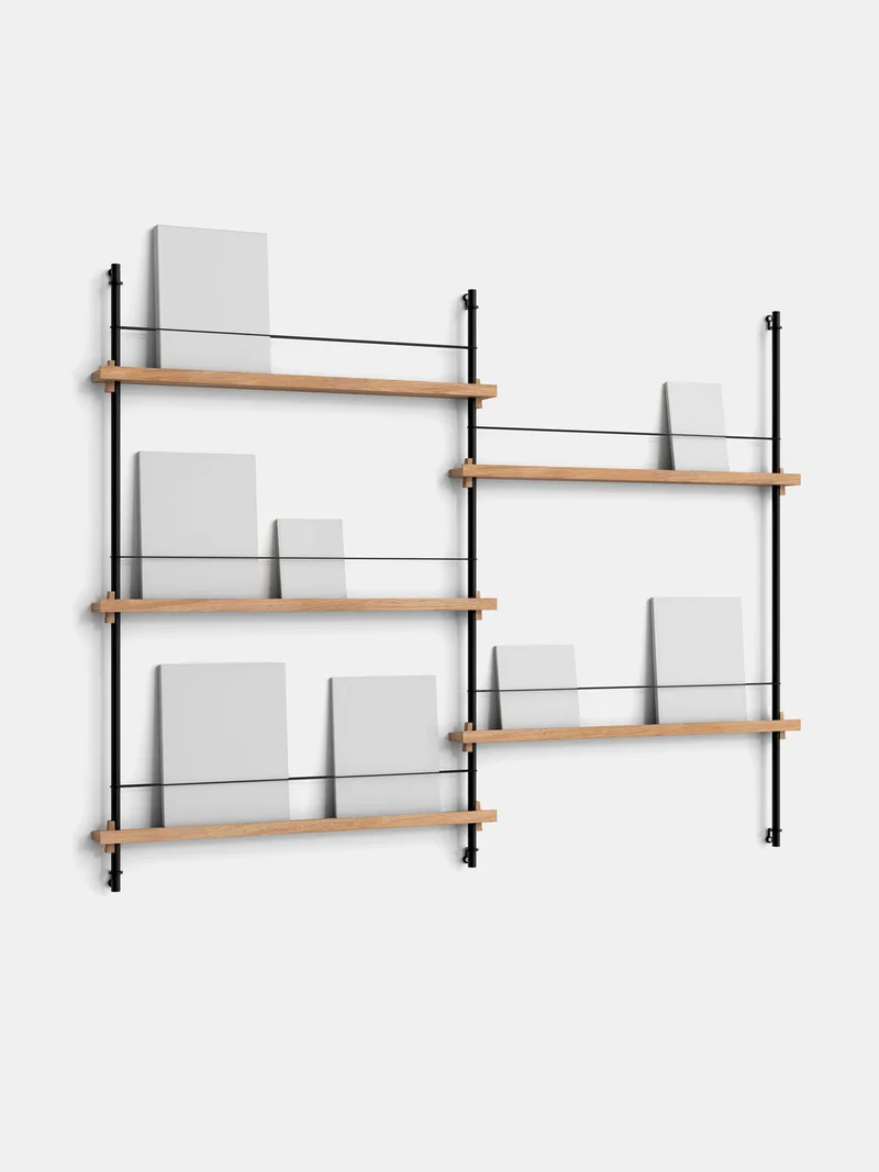 Magazine Shelving – MS.115.2 by MOEBE in Oak/Black – product photo 14 of 14