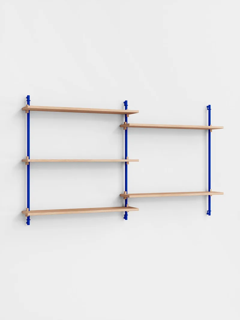 Wall Shelving – ws.85.2 de MOEBE en Oak/Deep-Blue – photo du produit 4 sur 4