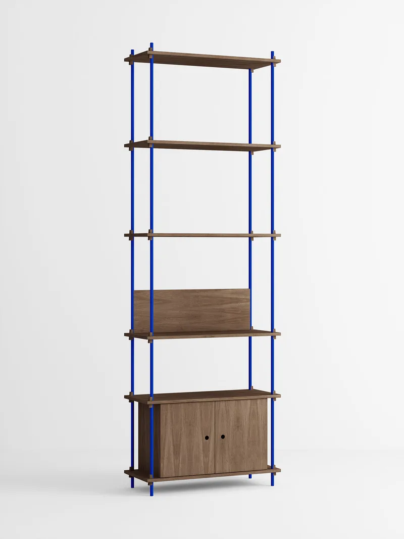 Shelving System – s.255.1.B de MOEBE en Smoked-Oak/Deep-Blue – photo du produit 4 sur 4