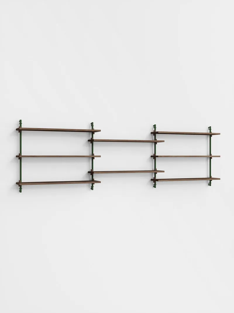 Wall Shelving – ws.65.3 by MOEBE in Smoked-Oak/Pine-Green – product photo 4 of 4