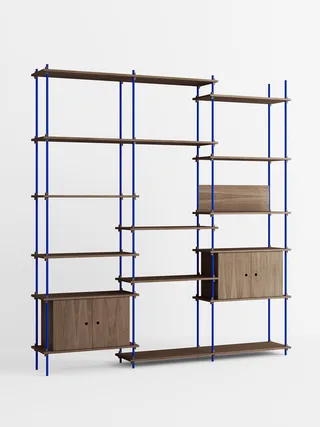 Shelving System – s.255.3.B van MOEBE in Smoked-Oak/Deep-Blue – productfoto 4 van 4