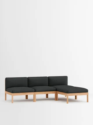 3 Seater Sofa with Chaise Longue van MOEBE in Autumn, Autumn 101, Oak – productfoto 13 van 32