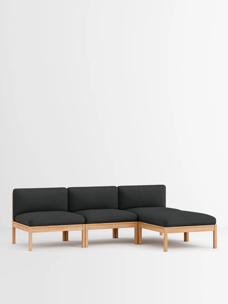 3 Seater Sofa with Chaise Longue van MOEBE in Autumn, Autumn 101, Oak – productfoto 13 van 32
