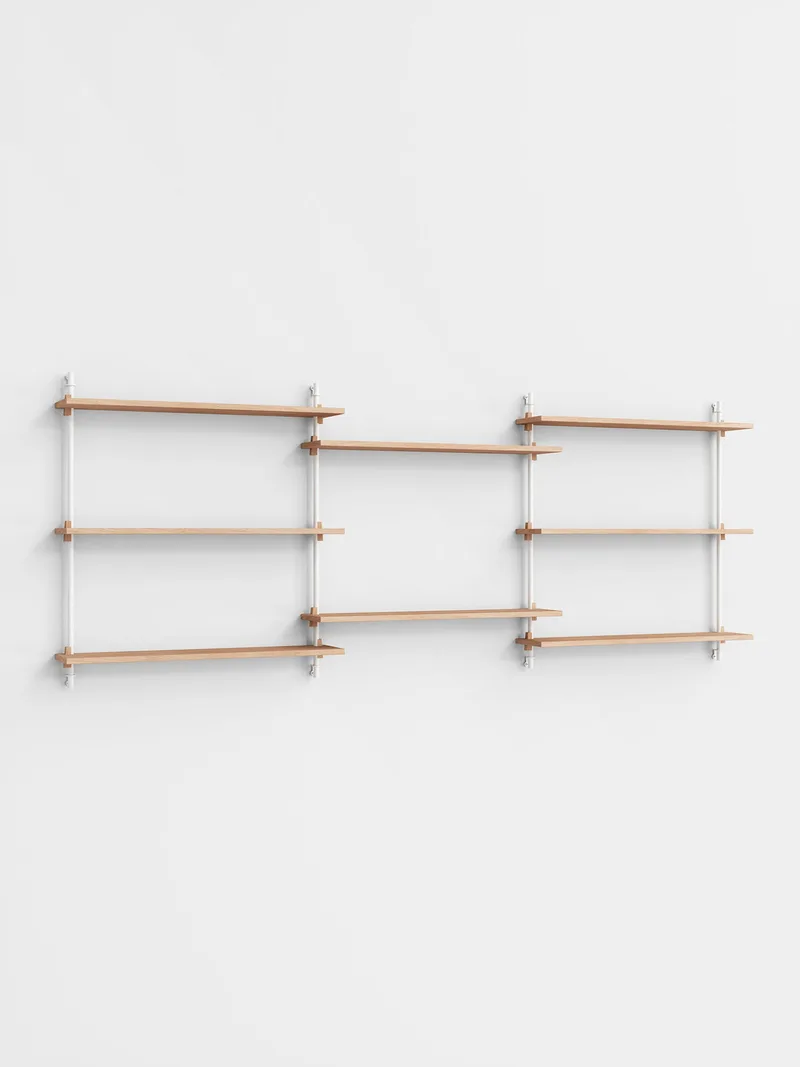 Wall Shelving – ws.85.3 de MOEBE en Oak/White – photo du produit 4 sur 4