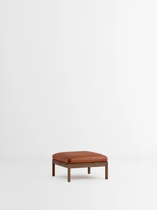 Ottoman van MOEBE in Leather, Cognac Leather, Smoked Oak – productfoto 35 van 35