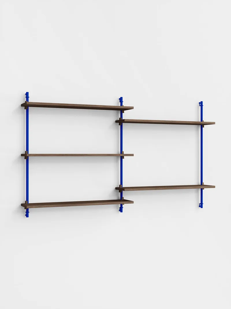 Wall Shelving – ws.85.2 de MOEBE en Smoked-Oak/Deep-Blue – photo du produit 4 sur 4
