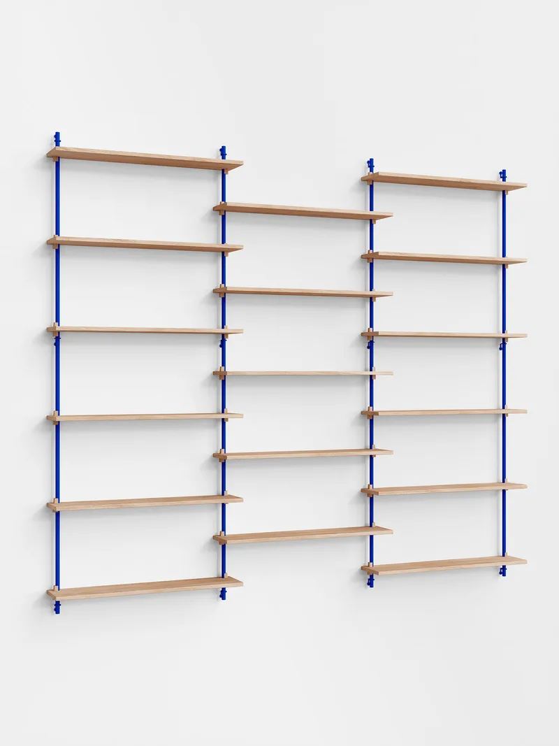 Wall Shelving – ws.200.3 van MOEBE in Oak/Deep-Blue – productfoto 4 van 4