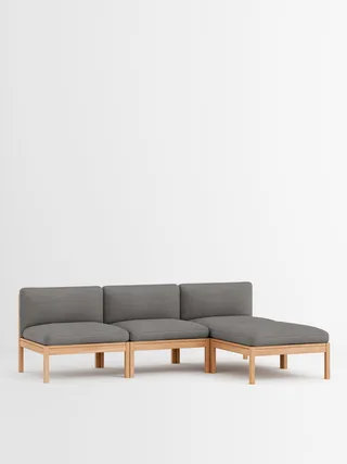 3 Seater Sofa with Chaise Longue van MOEBE in Autumn, Autumn 101, Oak – productfoto 29 van 32