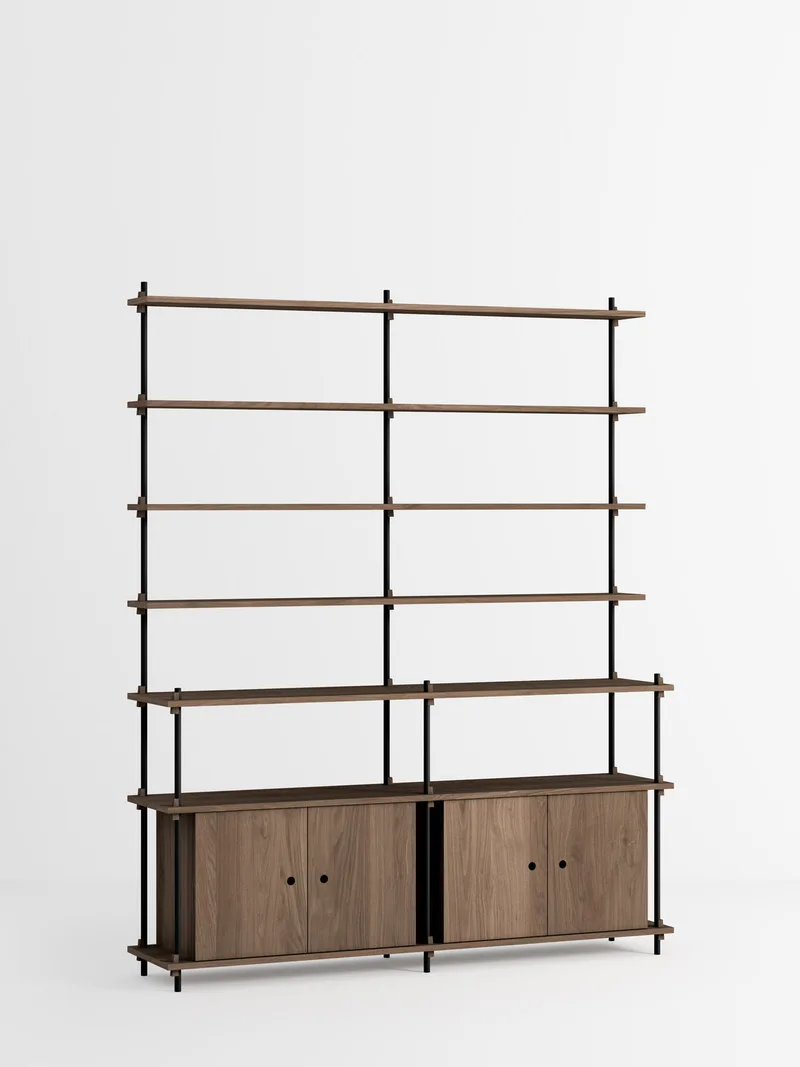 Shelving System – s.200.2.H van MOEBE in Smoked-Oak/Black – productfoto 4 van 4