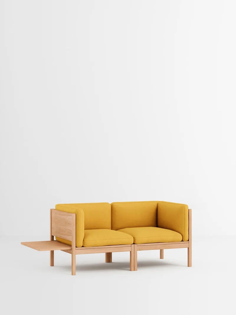 2 Seater Sofa with Sides + 1 Side Table by MOEBE in Autumn, Autumn 101, Oak – product photo 2 of 34