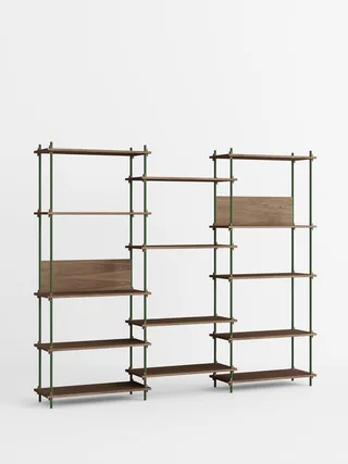 Shelving System – s.200.3.A van MOEBE in Smoked-Oak/Pine-Green – productfoto 4 van 4