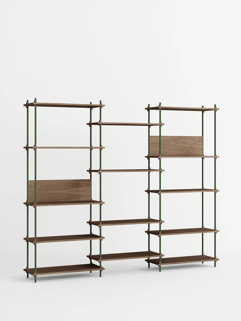 Shelving System – s.200.3.A van MOEBE in Smoked-Oak/Pine-Green – productfoto 4 van 4