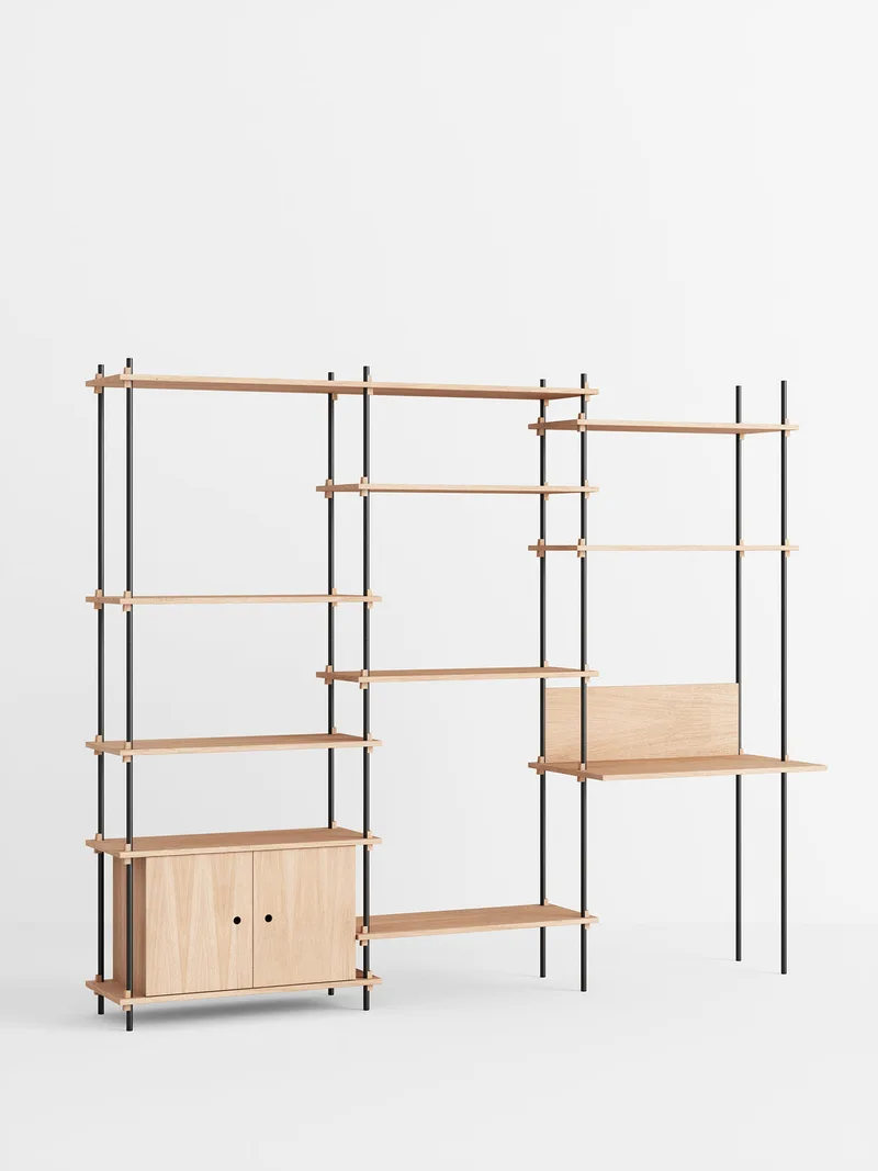 Shelving System – s.200.3.D by MOEBE in Oak/Black – product photo 4 of 4